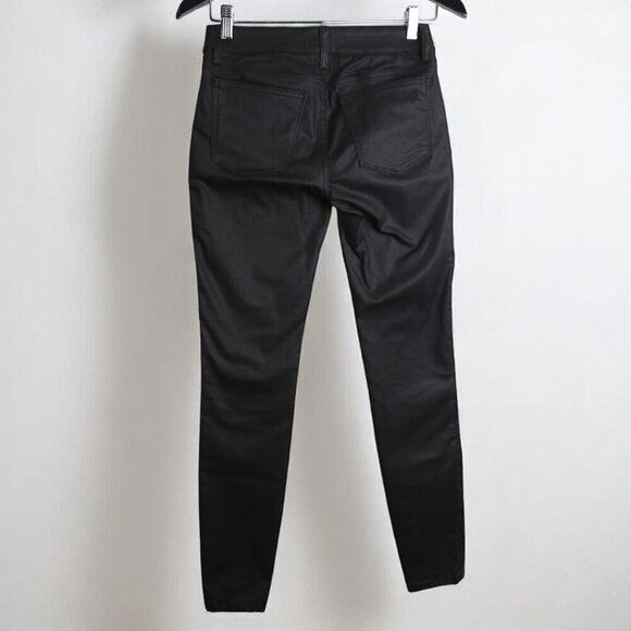 DL1961 Emma Waxed Skinny Low Rise Instasculpt Poseidon Black Pants Size 25 - Picture 4 of 10